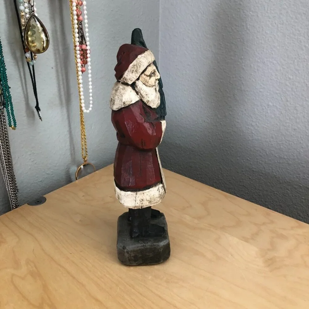 Vintage Belsnickle Chalkware Handpainted Folk Art Santa 10.5 Vaillancourt? Large